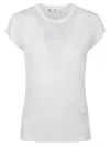 Elisabetta Franchi Crew Neck Modal T-shirt With Embroidered Thread In White