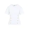 Elisabetta Franchi Button Embellished T-shirt In White