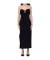 Elisabetta Franchi Fluid Crepe Dress With Macro Bow In Black