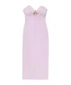 Elisabetta Franchi Midi Dress With Gold Metal Detail In Purple