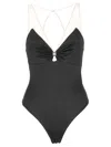 Elisabetta Franchi Tulle Detailing Bodysuit In Black