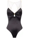 Elisabetta Franchi Tulle Detailing Bodysuit In Grau