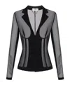 Elisabetta Franchi Collar Tailored Transparent Jacket In Black