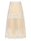 Elisabetta Franchi Couture Skirt Lace Detailing In White
