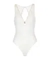 Elisabetta Franchi Tulle Strap Bodysuit In White