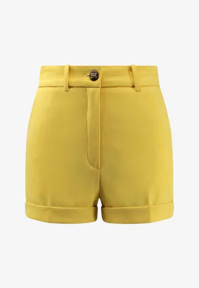 Elisabetta Franchi Turn-up Mini Shorts In Yellow