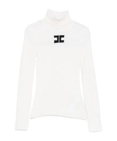 Elisabetta Franchi Turtleneck Knit Top In White