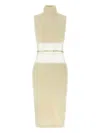 Elisabetta Franchi Turtleneck Sleeveless Dress Open Back In White