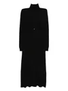 Elisabetta Franchi Turtleneck Ribbed Dress In Black