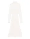 Elisabetta Franchi Turtleneck Ribbed Dress In Neutral