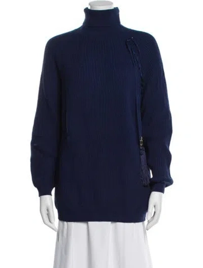 Pre-owned Elisabetta Franchi Turtleneck Sweater In Blue