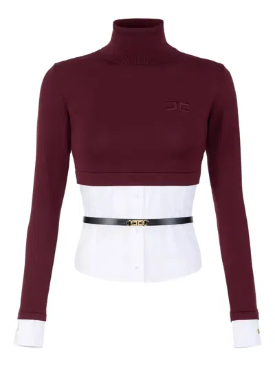 Elisabetta Franchi Turtleneck Sweater In Burgundy