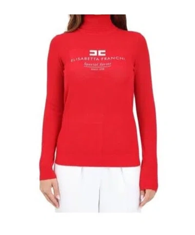 Elisabetta Franchi Turtleneck Sweater In Red