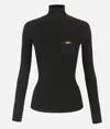 Elisabetta Franchi Turtleneck Sweater With Pocket In Gray