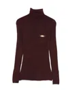 Elisabetta Franchi Turtleneck Sweater With Pocket In Burgundy