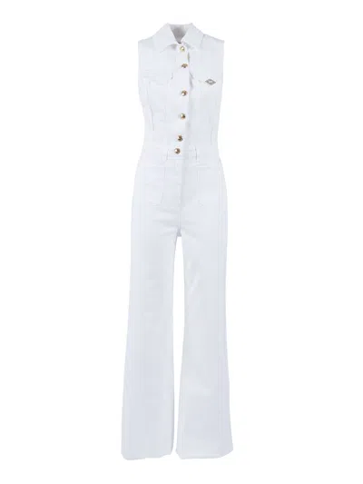 Elisabetta Franchi Tuta Donna Jeans In White