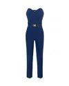Elisabetta Franchi Tuta In Crêpe Fluido Con Macro Fiocco Blu