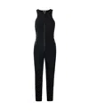 Elisabetta Franchi Zip-front Halterneck Jumpsuit In Black