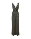 Elisabetta Franchi Black Diamond Print Georgette Jumpsuit In Dj5