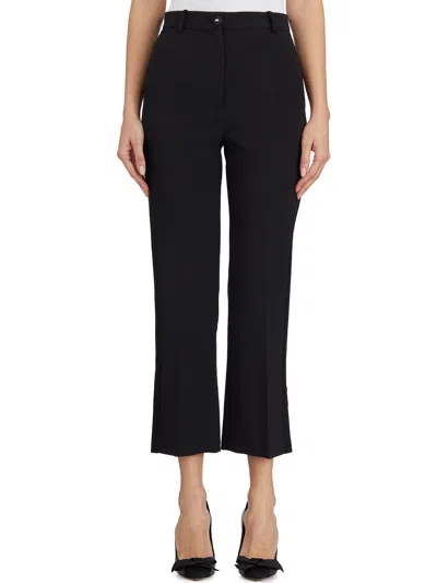 Elisabetta Franchi Satin Bands Crêpe Tuxedo Trousers In Black