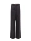 Elisabetta Franchi Tuxedo Trouser With Belt And Enamelled Detail In Black