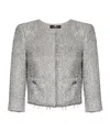 Elisabetta Franchi Tweed Lurex Blazer In Gray