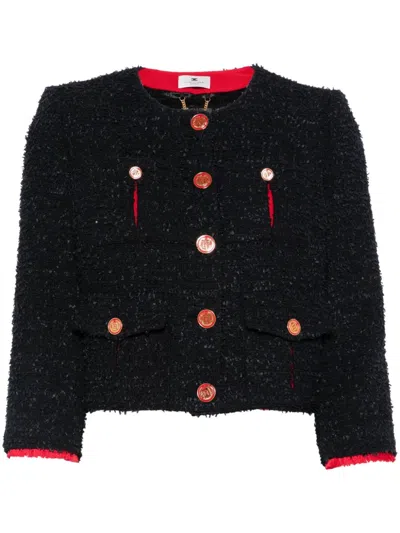 ELISABETTA FRANCHI CROPPED TWEED JACKET