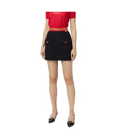 Elisabetta Franchi Tweed Miniskirt In Nude