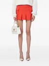 Elisabetta Franchi Tweed Pleated Mini Skirt In Orange