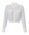Elisabetta Franchi Two-colour Buttoned Shirt In Blue