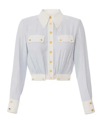 ELISABETTA FRANCHI TWO-COLOUR BUTTONED SHIRT