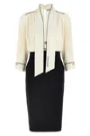 Elisabetta Franchi Viscose Blend Midi Dress With Detachable Skirt