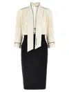 Elisabetta Franchi Viscose Blend Midi Dress With Detachable Skirt