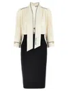 Elisabetta Franchi Viscose Blend Midi Dress With Detachable Skirt In Multi