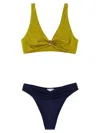 Elisabetta Franchi Two-tone Lycra Bikini With Glossy Top In Multi