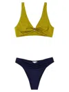 Elisabetta Franchi Two-tone Lycra Bikini With Glossy Top In Multi