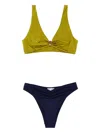 Elisabetta Franchi Two-tone Lycra Bikini With Glossy Top In Multi