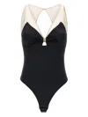 Elisabetta Franchi V-neckline Bodysuit Maxi Bow Effect In Black