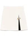 Elisabetta Franchi Knee Length A-line Skirt With Side Slit In Neutrals
