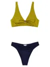 Elisabetta Franchi Two-tone Lycra Bikini With Glossy Top