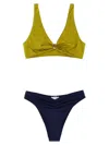 Elisabetta Franchi Two-tone Lycra Bikini With Glossy Top In Multi