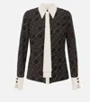 Elisabetta Franchi Georgette Blouse With Two-colour Print In Black