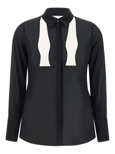 Elisabetta Franchi Two-tone Shirt In Black