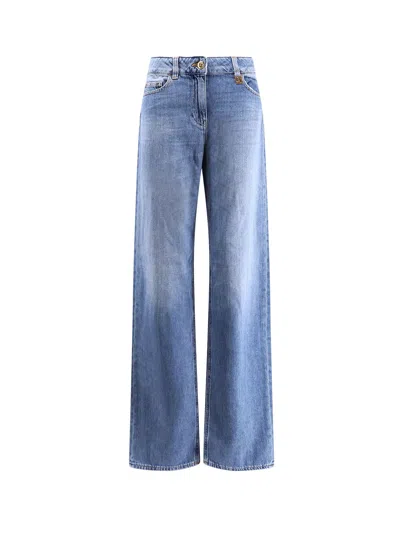 Elisabetta Franchi Washed Straight-leg Jeans In Blue