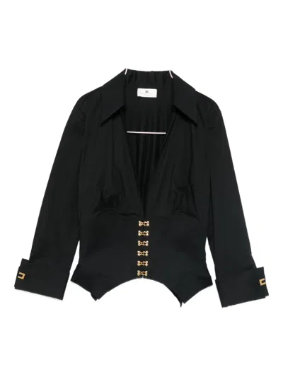 Elisabetta Franchi V-neck Blouse In Black