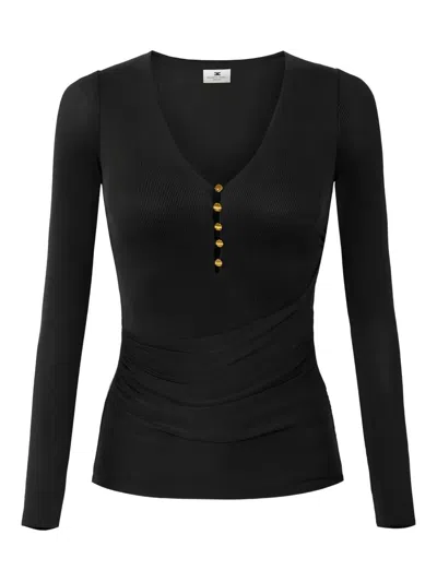 Elisabetta Franchi V-neck Blouse In Black
