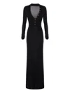 Elisabetta Franchi V-neck Button-details Maxi Dress In Black