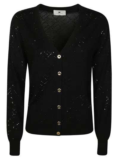 Elisabetta Franchi V-neck Cardigan In Black
