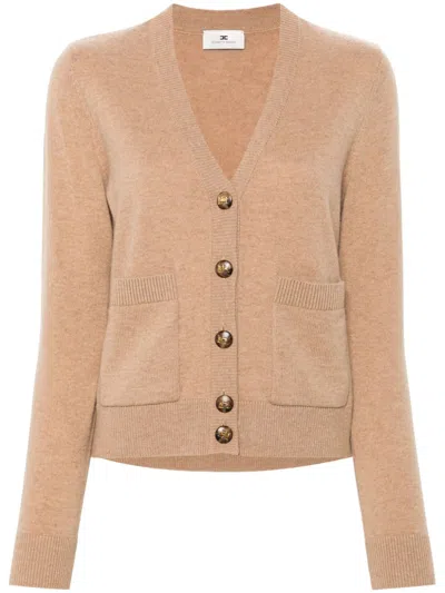 Elisabetta Franchi V-neck Cardigan In Brown