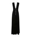 Elisabetta Franchi Lurex Pleated Maxi Dress In Black